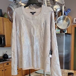 Simply Vera Vera Wang Metallic Cable Knit Sweater